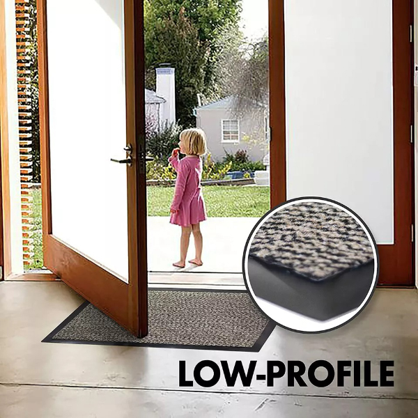 Beige Black Heavy Duty Barrier Mats Non Slip Rubber Mat Hard Wearing Indoor And Outdoor