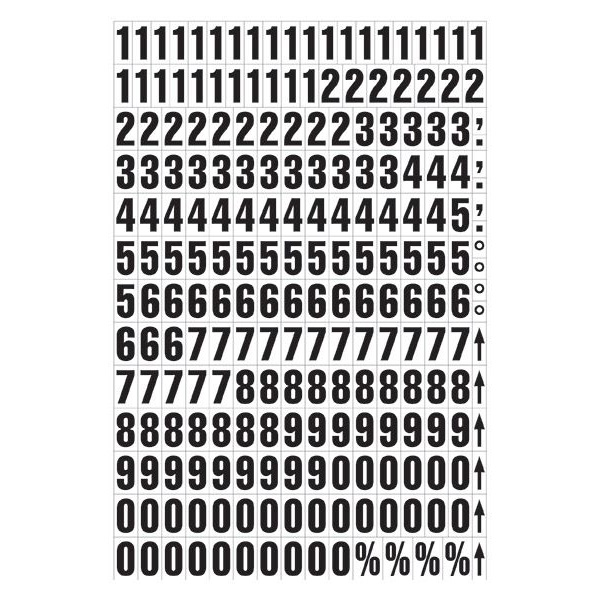 Sheet of Magnetic Numbers 23mm Black on White