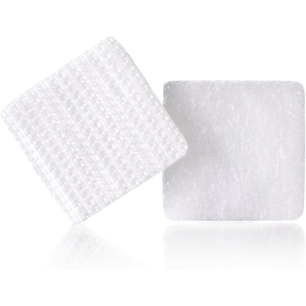 White High Tack Rubber Adhesive Hook Fastener Squares